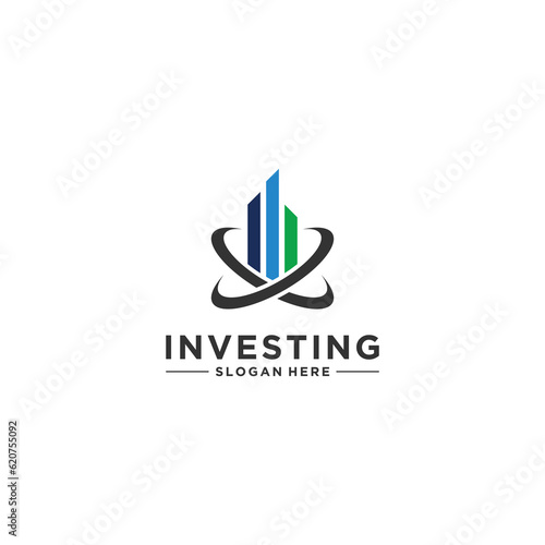 in vesting logo template vector in white background