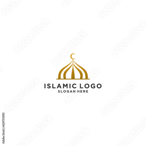 islamic logo template vector in white background