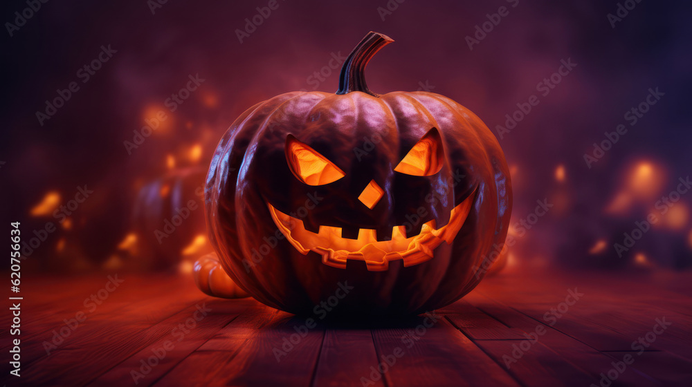 Lantern pumpkin on a dark red background Lantern pumpkin on a dark red background