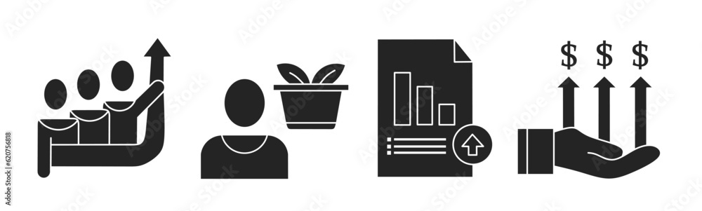Personal growth icon vector illustration collection. Simple personal growth design. Stock vector. Personal growth icon vector illustration collection. Simple personal growth design. Stock vector.