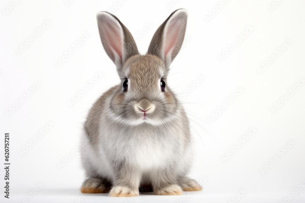 rabbit sitting against white background