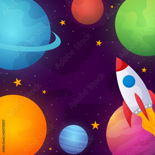 World Space Day with Planet Background