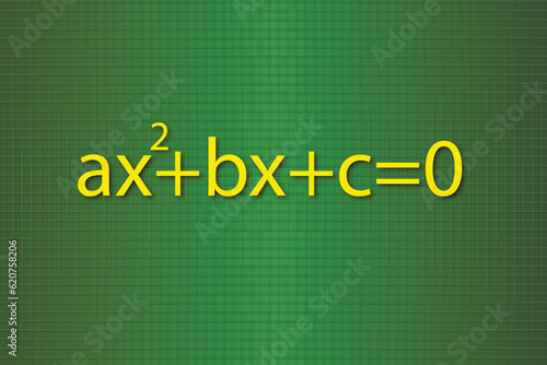 Math background. Formula of quadratic equation. Vector illustration. 