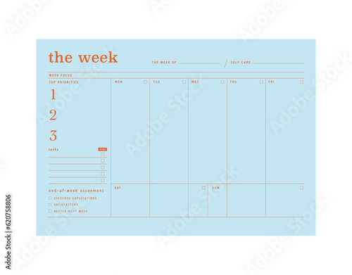 The week of Planner. (Blue)