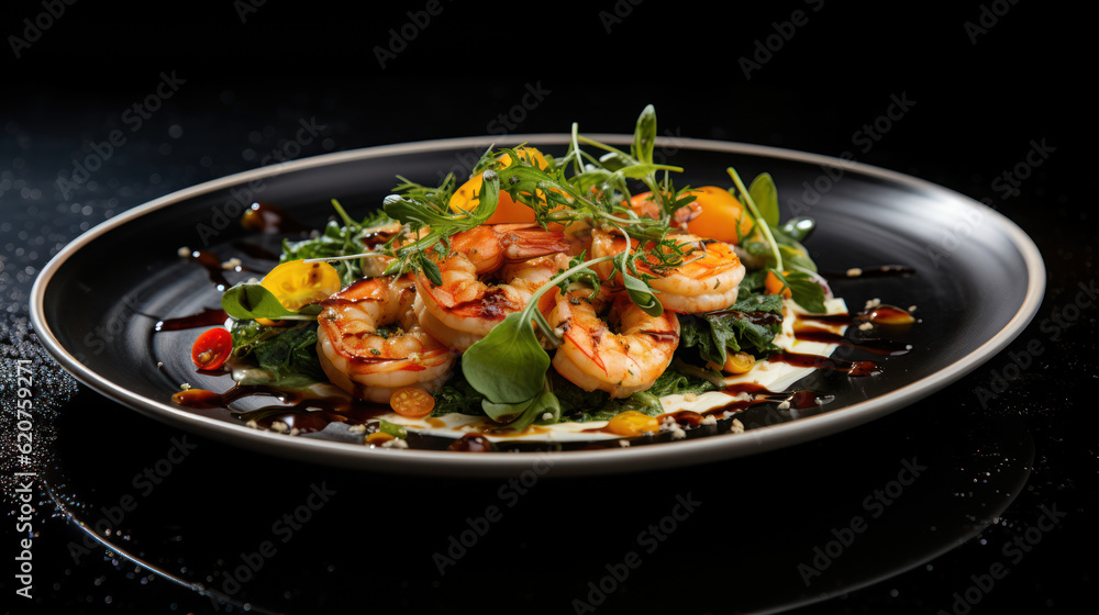 Culinary Delight: Gastronomic Shrimp Dish. Generative AI Culinary Delight: Gastronomic Shrimp Dish. Generative AI