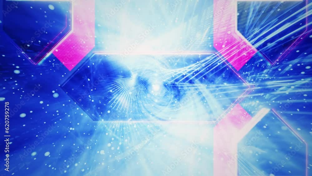 Five seconds Countdown timer with abstract blue digital technology ...