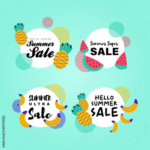 summer sale signs brochure vector. Special price offer coupon for social media post,  promotion ad, shopping flyer, voucher, website campaign and advertising