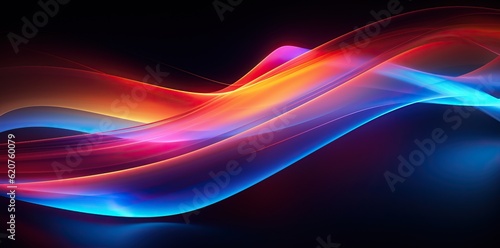 the images of colorful light lines moving over black background © EnelEva