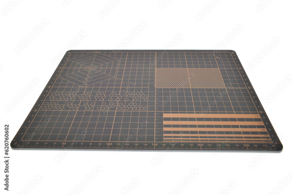 brown cutting mat isolated on white background, equipment in office brown cutting mat isolated on white background, equipment in office
