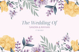 Serene botanical watercolor floral wedding invitation template