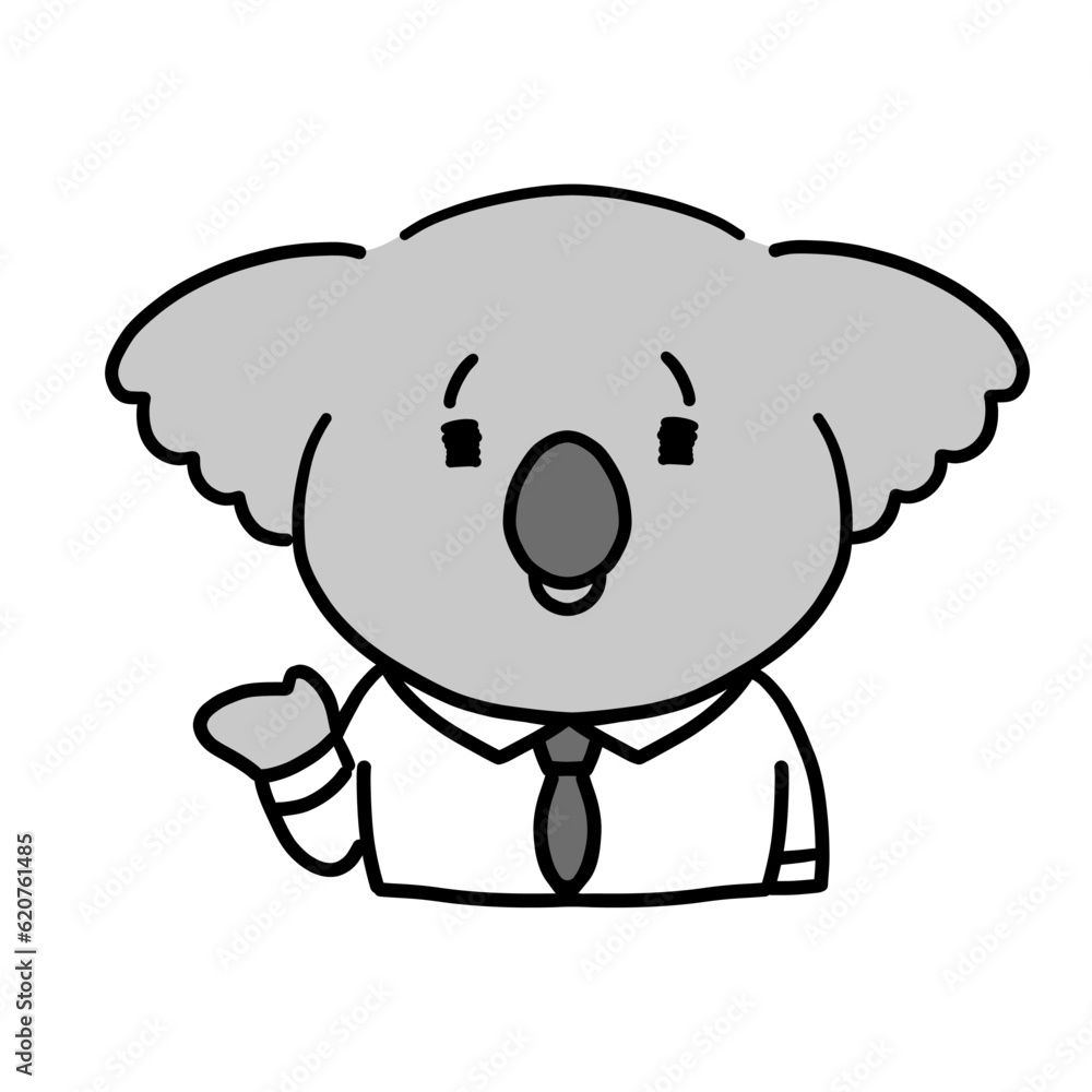案内をする動物のキャラクター 上半身 案内をする動物のキャラクター 上半身
