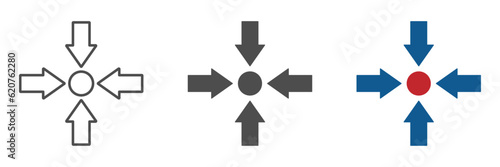 Meeting point flat vector icons set