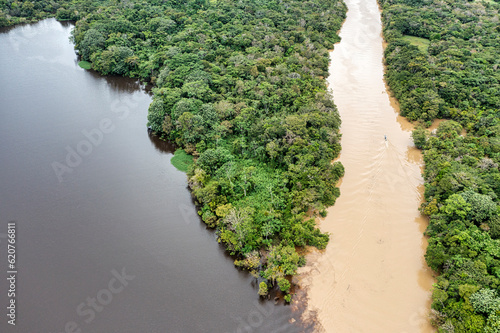 En la zona entre Leticia y Puerto Nariño, Colombia, se pueden apreciar estas vistas del  río Amazonas  photo