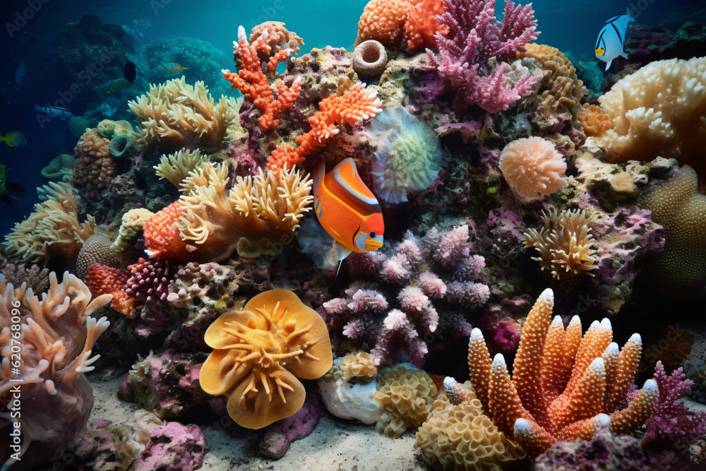 Photo photo of a coral colony on a reef photography Photo photo of a coral colony on a reef photography