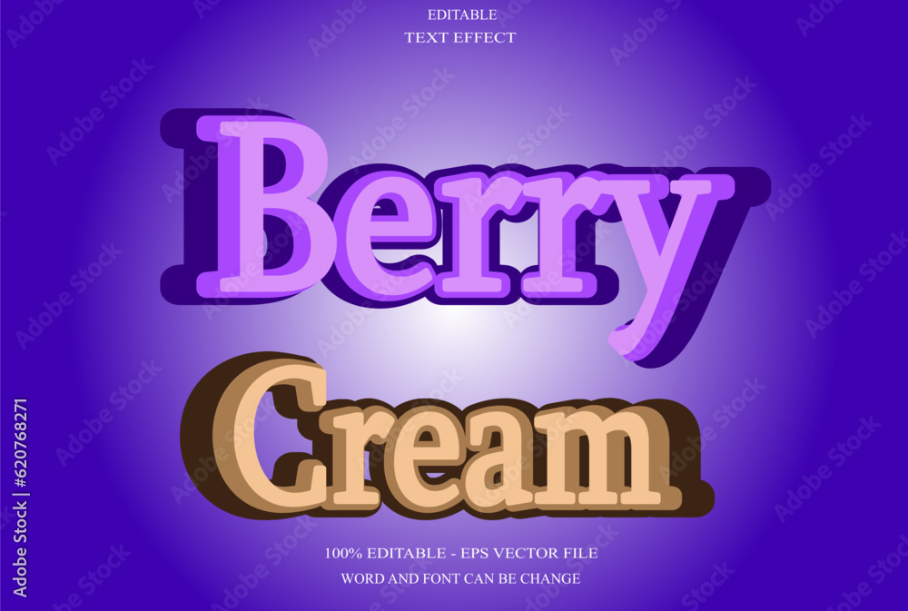 Berry Cream editable text effect emboss