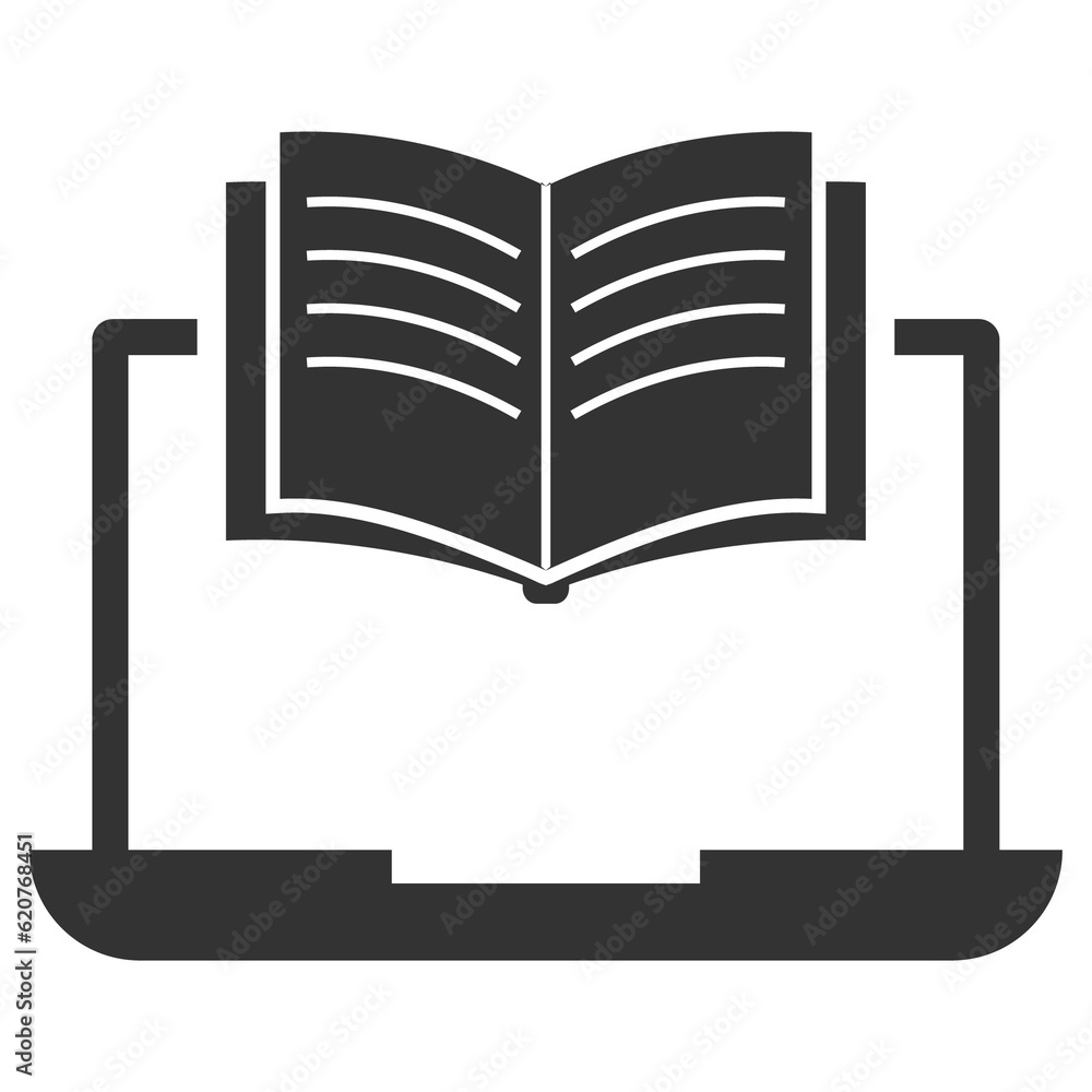 Vector illustration of laptop book icon in dark color and transparent background(PNG). Vector illustration of laptop book icon in dark color and transparent background(PNG).