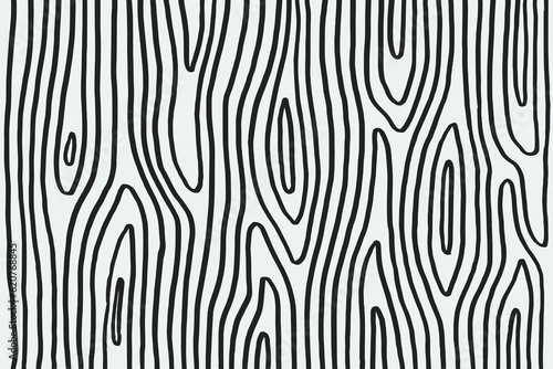 Hand illustrated wood texture line art pattern background