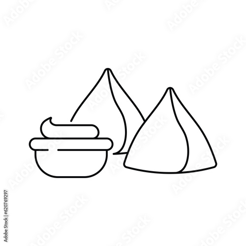 Indian samosa icon design. isolated on white background. vector illustration