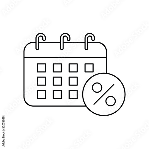 Sales calendar date icon design. Data discount vector illustration. isolated on white background. vector illustration