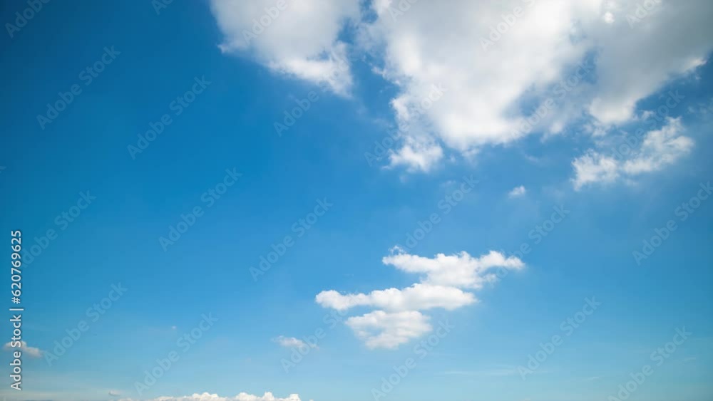 Time lapse, Panoramic view of clear blue sky and clouds, Blue sky background with tiny clouds. White fluffy clouds in the blue sky. Time lapse, Panoramic view of clear blue sky and clouds, Blue sky background with tiny clouds. White fluffy clouds in the blue sky.