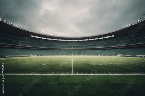 american football stadium, green field © waranyu