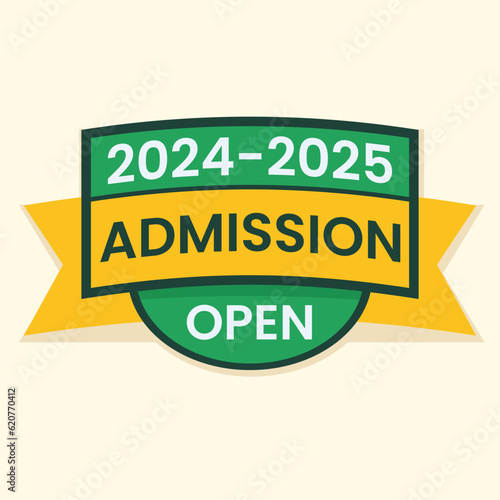 2024-2025 admission open tag vector for educational social media post template 