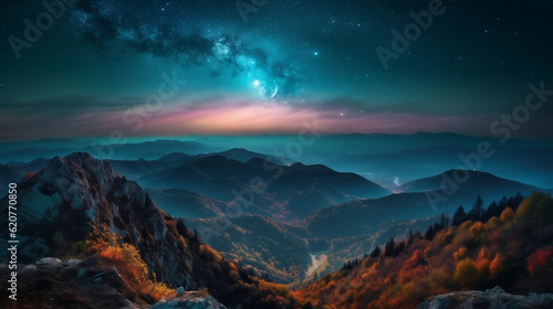 Milkyway seen from the top of the mountain