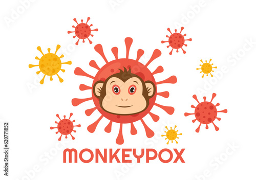 Monkey Pox Outbreak Vector Illustration of Virus Symptoms in Humans Monkeypox Microbiological in Flat Cartoon Hand Drawn Templates