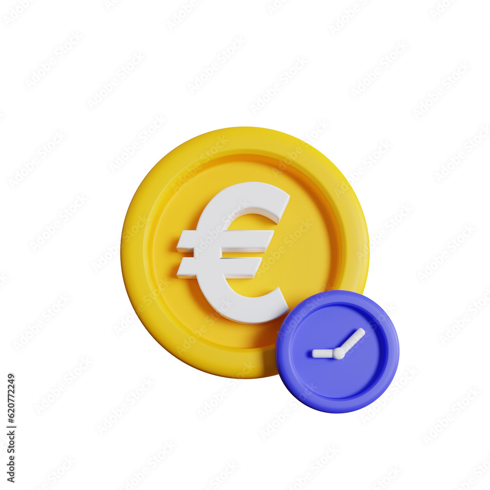 Obraz premium timer euro money 3d illustration