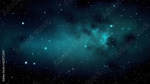 Vector Stars in Black, Deep Blue, Teal, and Sky Blue Gradually Overlapping on a Serene Night Sky, a Captivating and Imaginative Composition. Generative AI