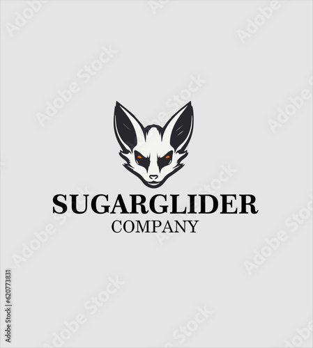 sugar glider animal vector design, vector illustration. Emblem design on white background