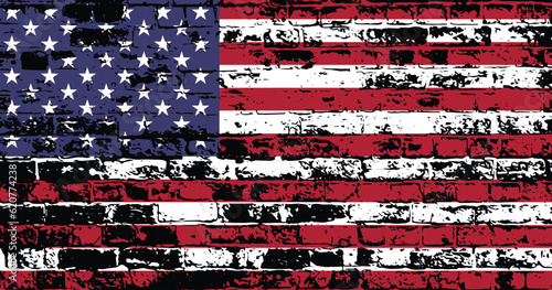 USA grunge flag 4th July American Independence day