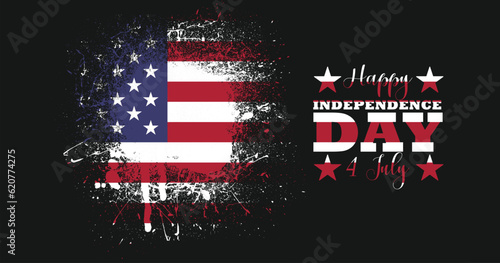 4th July American Independence day grunge flag