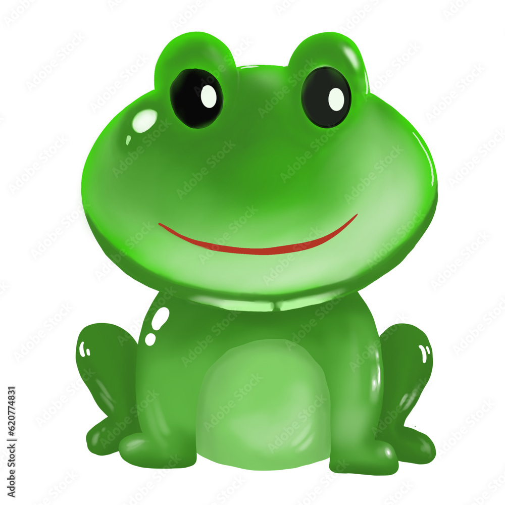 Obraz premium green frog cartoon