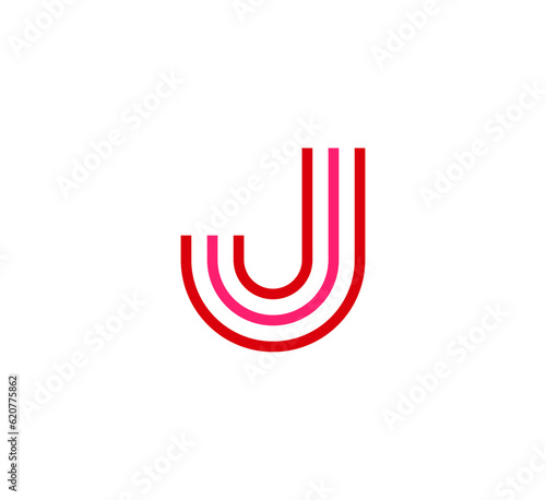 Minimal line letter initial J logo. Abstract and elegant shape font sign. logotype vector design template