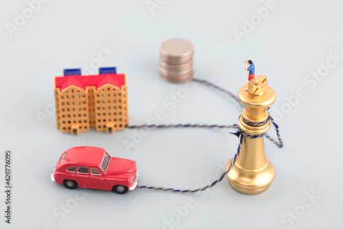 Miniature Creative Chess Master Observing Assets under His Name