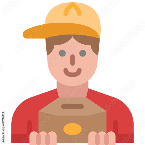 delivery man flat icon