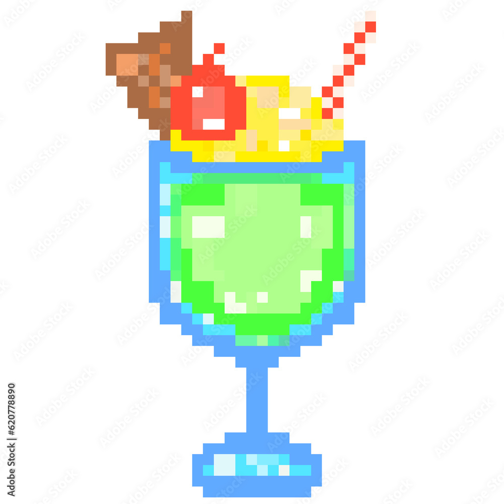 Pixel Dessert Icon Clip Art. Pixel art of japanese cream soda illustration. Pixel Dessert Icon Clip Art. Pixel art of japanese cream soda illustration.