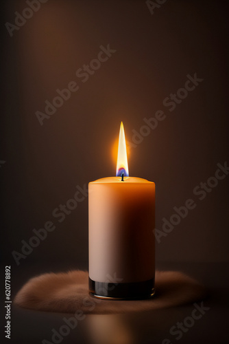 Aromatic candles lit, decorating and brightening the sophisticated environment. Generative AI_3.