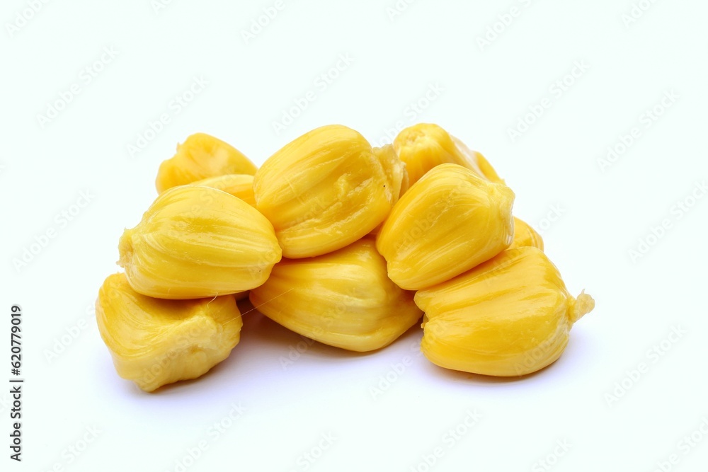 Jackfruit on white background close-up view Jackfruit on white background close-up view