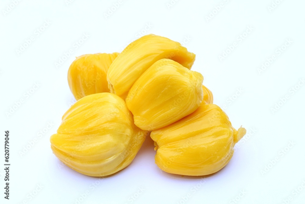 Jackfruit on white background close-up view Jackfruit on white background close-up view