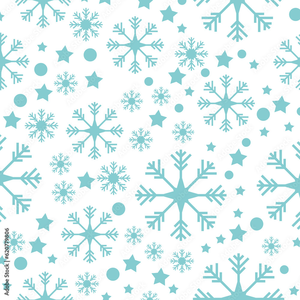 Fototapeta premium Digital png illustration of snowflakes and little stars on transparent background
