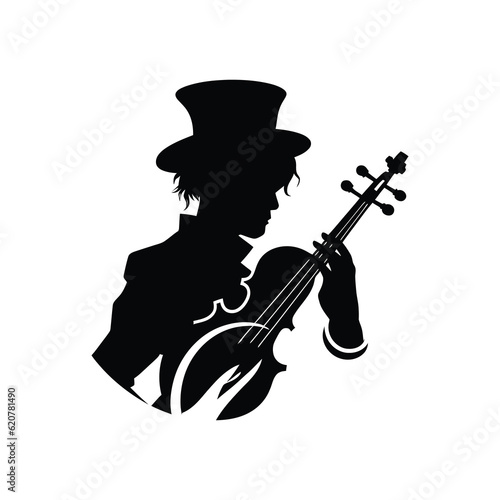 Illustration about a illustration of a man playing violin. Illustration of person vector symbol