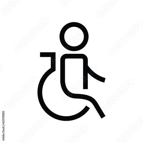 Patient wheelchair disability vector icon