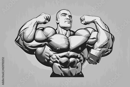  illustration of a boxer strong muscles