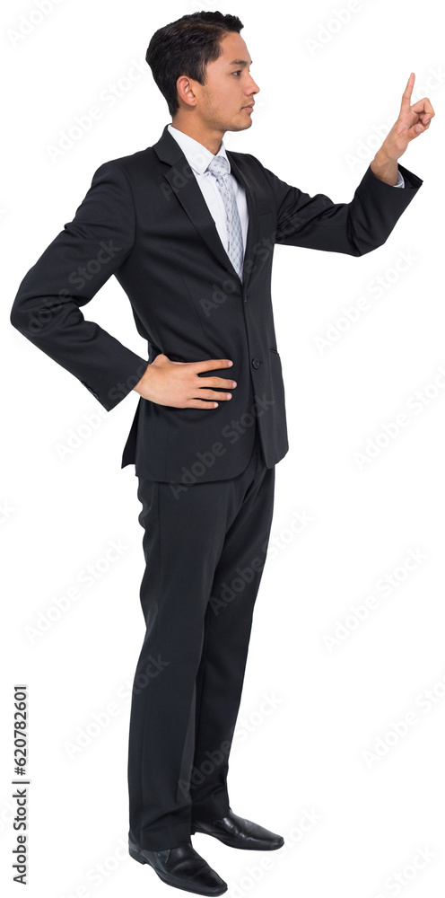 Digital png photo of focused asian businessman on transparent background Digital png photo of focused asian businessman on transparent background