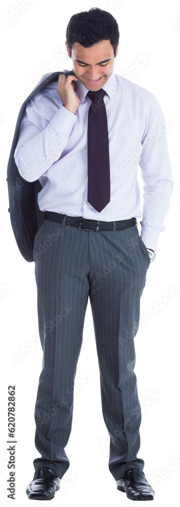 Digital png photo of happy asian businessman on transparent background