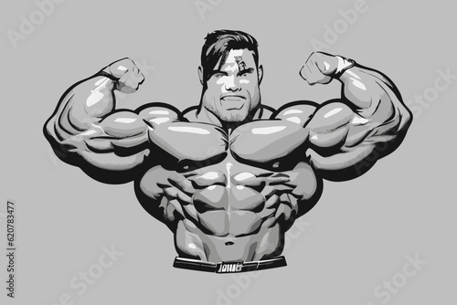 illustration of a boxer with arms raised