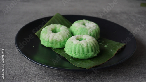 Canvas Print Indonesian traditional cake it called Putu ayu cake or kue putu ayu is sweety ca