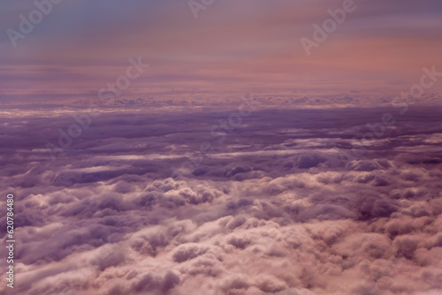 Abstract Clouds background and texture, Clouds and sky from airplane window view,